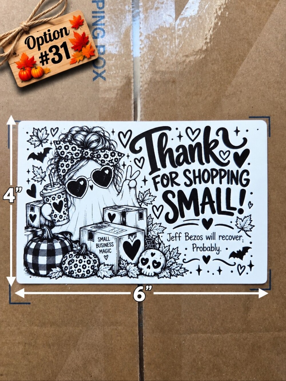 Large 4x6" Thermal Shipping Stickers - Design #31